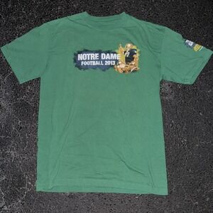 Green Notre Dame College Football 2013 T Shirt Size Large